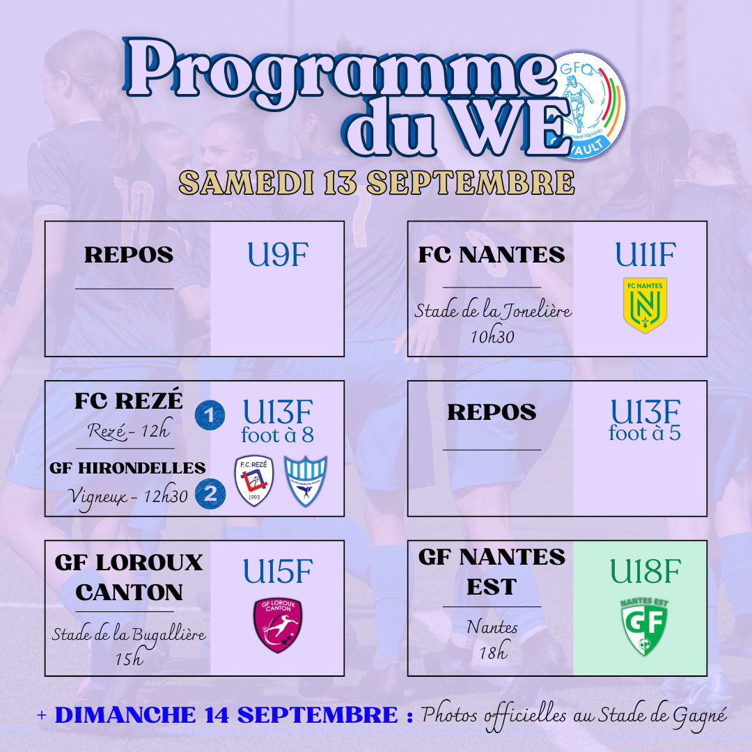 Planning du weekend